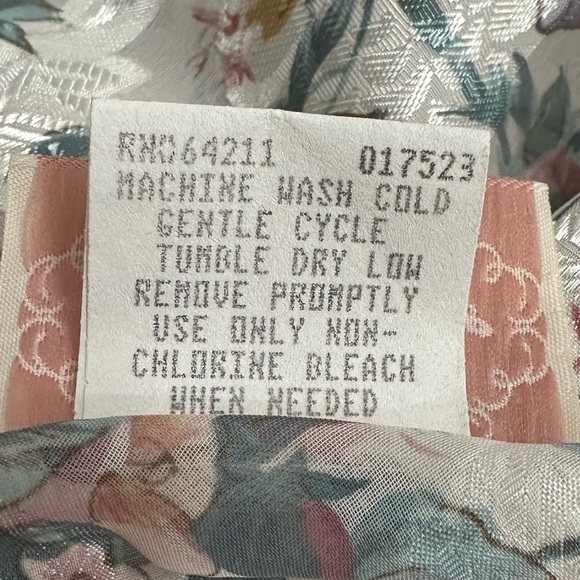 Vintage 80s 90s Angelique Sheer Pastel Floral Sexy Babydoll Nightgown Size Med - Picture 9 of 10